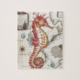 Puzzle Seahorse Shabby