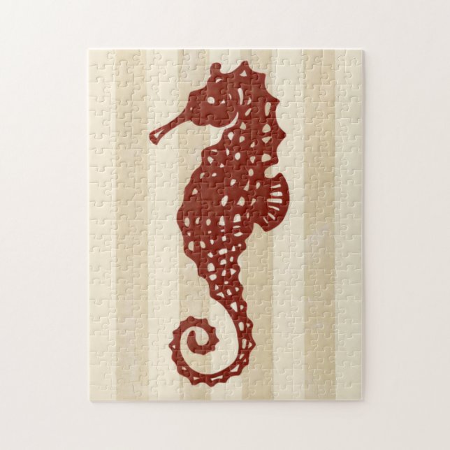 Puzzle Seahorse Silhouette (Vertical)