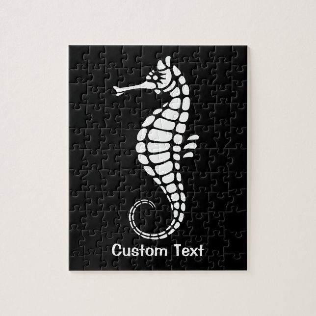 Puzzle Seahorse White (Vertical)