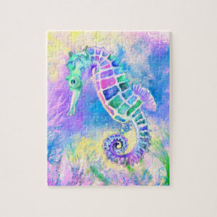 Puzzle Seahorse - Wonderful Underwater Life - Drawing
