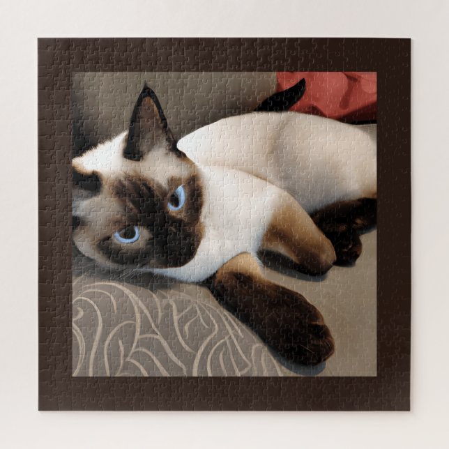 Puzzle Seal Point Siamese Digital Portrait    (Vertical)
