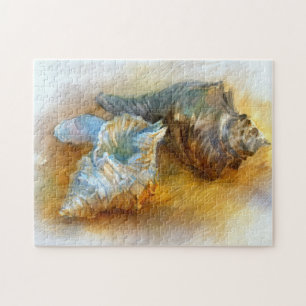 Puzzle Seashells en la playa