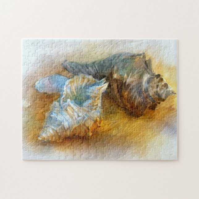 Puzzle Seashells en la playa (Horizontal)