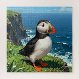 Puzzle Seaside Puffin Illustration  