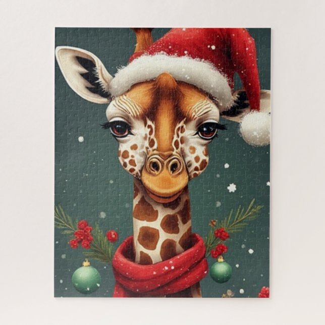 Puzzle Season Greetings Giraffe (Vertical)