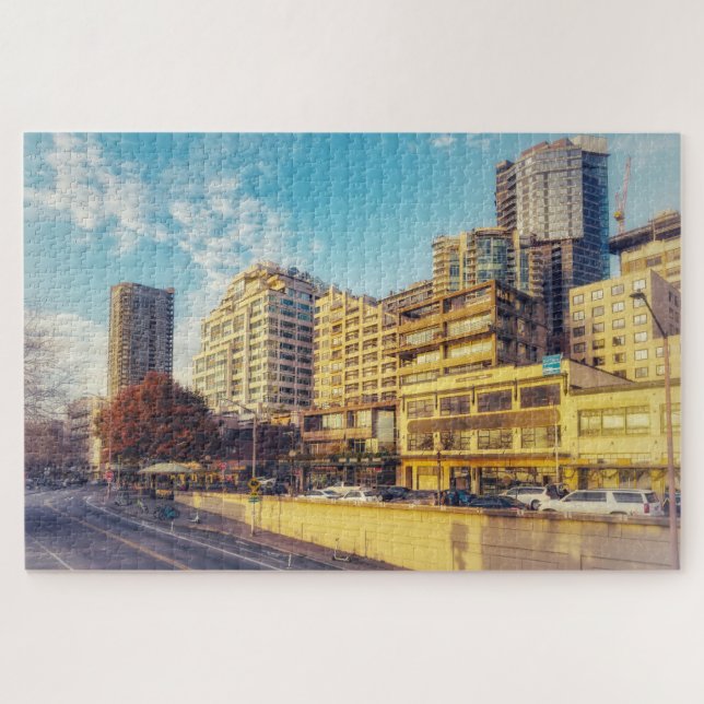 Puzzle Seattle Cityscape Evening at Waterfront  (Horizontal)