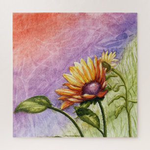 Puzzle Secretos del Girasol al Atardecer