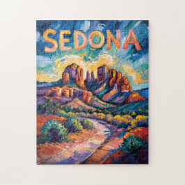 Puzzle Sedona Arizona Cathedral Rock Van Gogh Vibrant Art