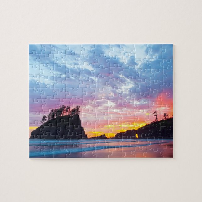 Puzzle Segunda playa al atardecer, Washington (Horizontal)