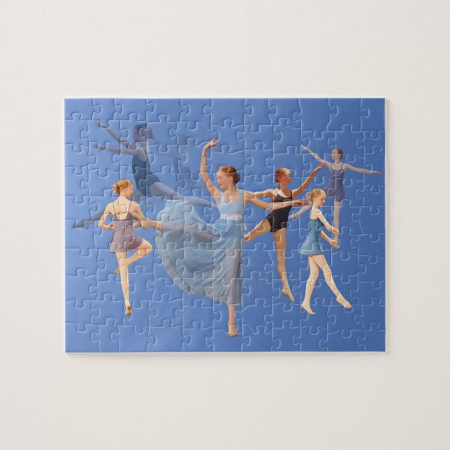 Puzzle Seis bailarinas en azul (Horizontal)