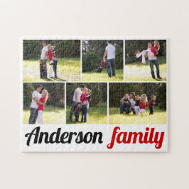 Puzzle Seis fotos familiares y collage de fotos con nombr