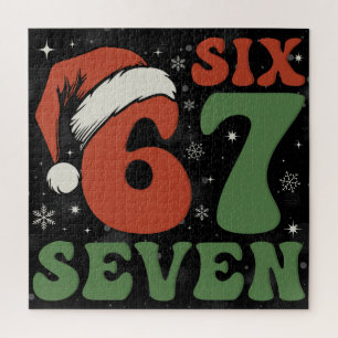 Puzzle Seis Siete 67 Gorro de Santa Divertido Navidad Xma