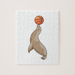 Puzzle Sello con baloncesto