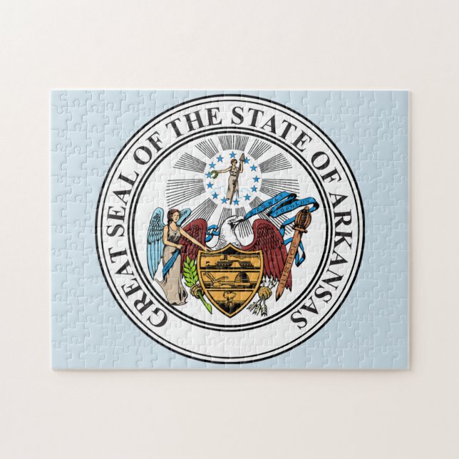 Puzzle Sello del Estado de Arkansas. (Horizontal)