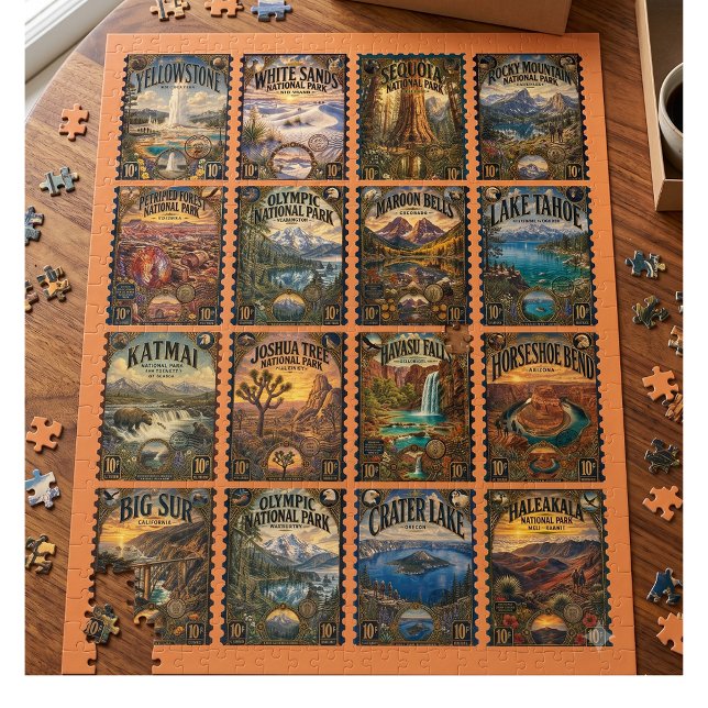 Puzzle Sello del Parque Nacional Vintage (Subido por el creador)