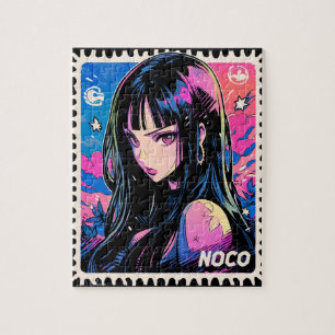Puzzle sello postal de anime