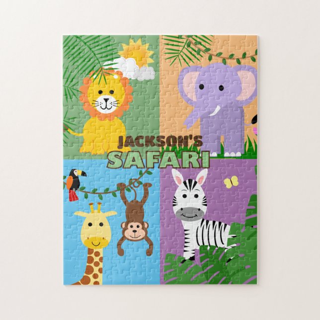 Puzzle Selva Safari Animales salvajes Niños Día de Aniver (Vertical)