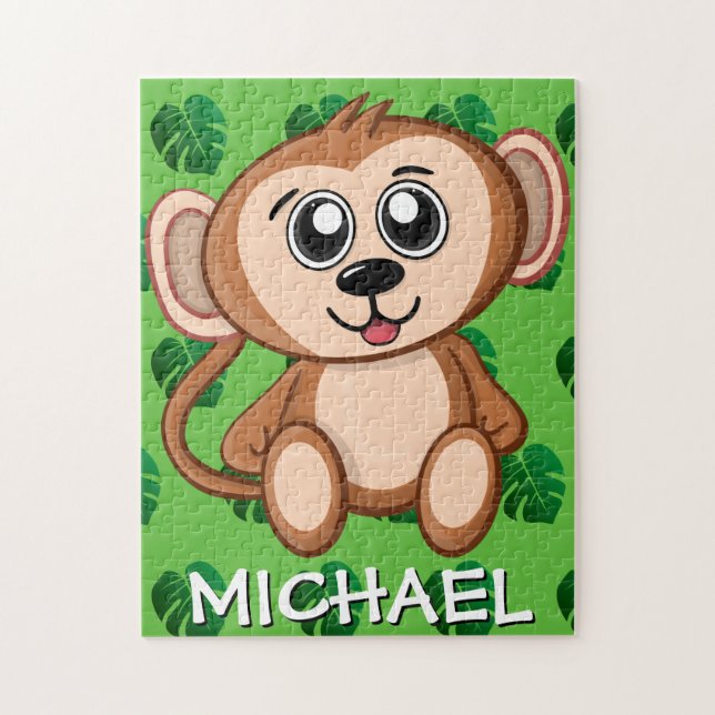 Puzzle Selva verde de la jungla de monos Personalizado se (Vertical)