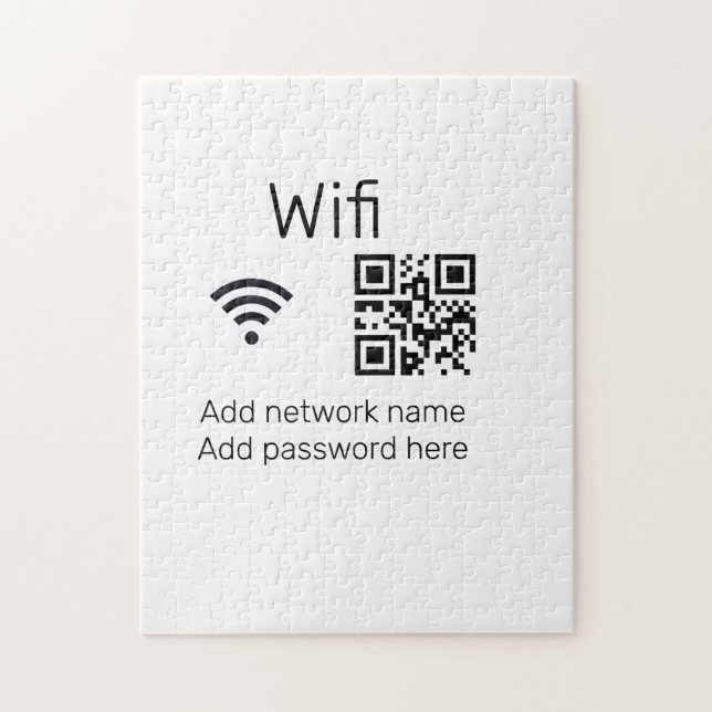 Puzzle Señal de contraseña de Wifi, agregue el código Q R (Vertical)