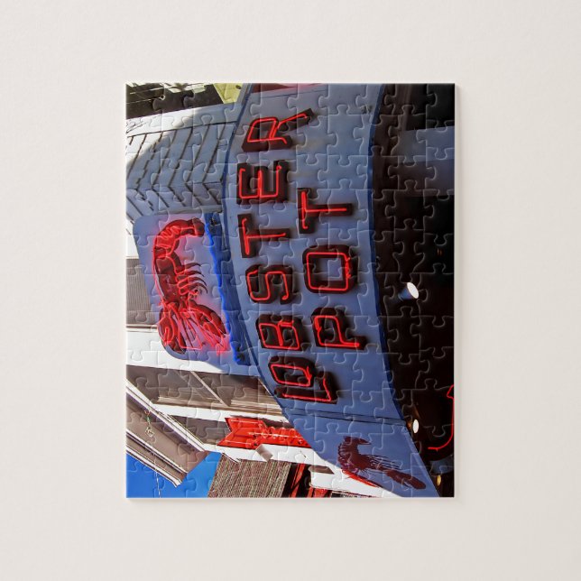 Puzzle Señal de neón del pote de langosta (Vertical)