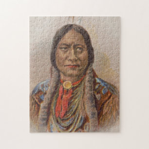 Puzzle Señales de humo: El jefe indio lakota está sentado