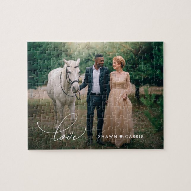 Puzzle Sencillo amor Editable Personalizado de color Romp (Horizontal)