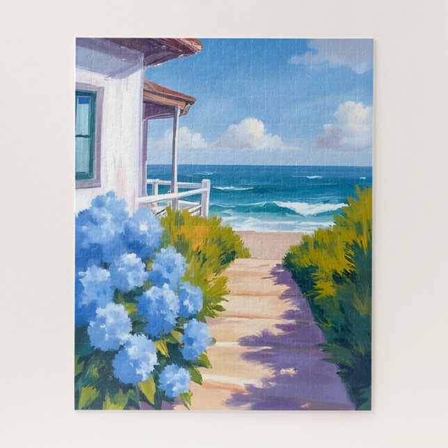 Puzzle Sendero de la playa de Cape Cod | Pintura costera  (Vertical)