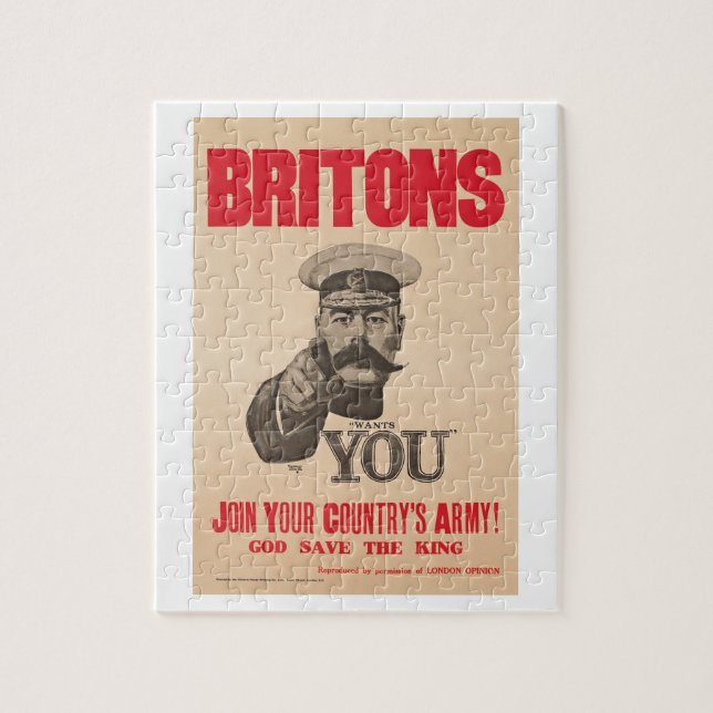 Puzzle Señor Kitchener Wants You WWI Propaganda británico (Vertical)