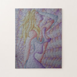 Puzzle señora de presentación rosada multicolora del arte