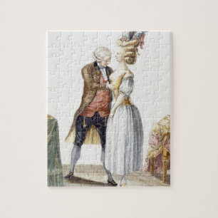 Puzzle Señora elegante en una colocación con su sastre,
