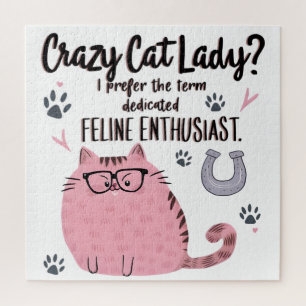 Puzzle ¿Señora Gata Loca? Regalo divertido para amantes d