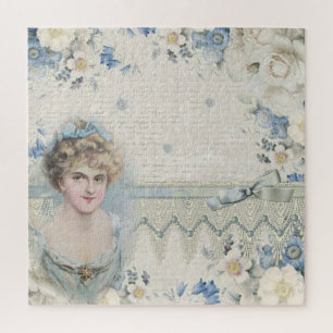 Puzzle Señora Victoriana Vintage Shabby Chic con Flores