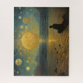 Puzzle Sentado en la playa del mundo surrealista