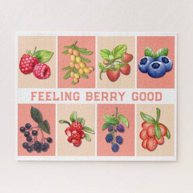Puzzle SENTIMIENTO BERRY BUENO Personalizable Fresas Berr (Horizontal)