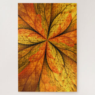 Puzzle Sentimiento de Otoño, Flor Abstracta Fractal Moder