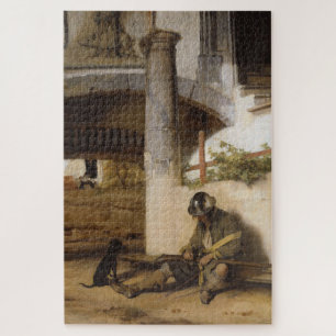 Puzzle Sentry Guarda una puerta con su perro Mascota