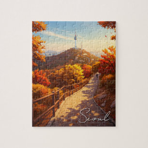 Puzzle Seoul Namsan Corea del Sur Otoño