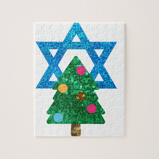 Puzzle sequin christmukkah hanukkah (Vertical)