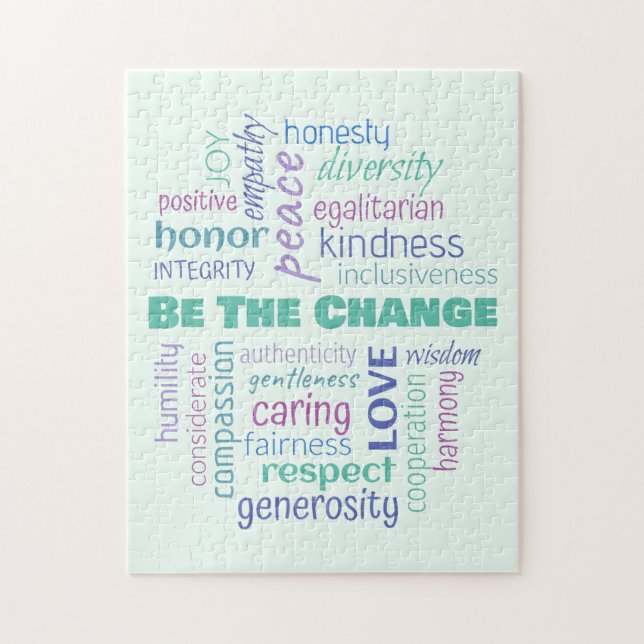 Puzzle Ser la nube de palabras positiva de cambio (Vertical)