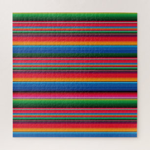 Puzzle Serape Rojo Saltillo manta tradicional mexicana Le