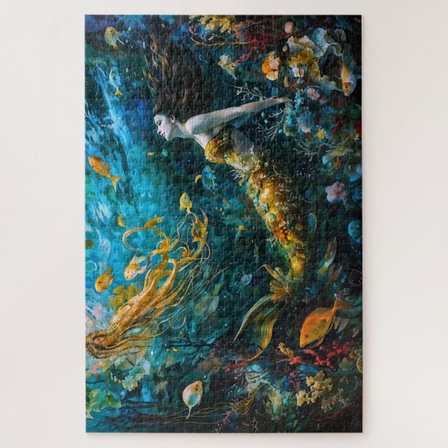 Puzzle “Seraphina” – Bella Sirena Mística (Vertical)