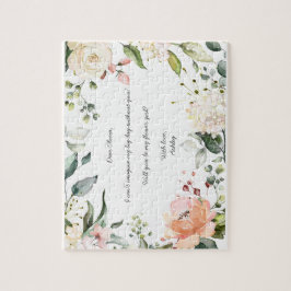 Puzzle ¿Serás Mi Niña Flora Guión Floral Rosa