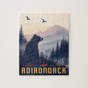 Puzzle Serene Adirondack Bear: Una Vendimia