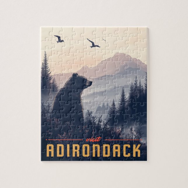 Puzzle Serene Adirondack Bear: Una Vendimia (Vertical)