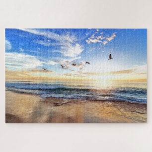 Puzzle Serene Golden Ocean Sunrise Birzzle