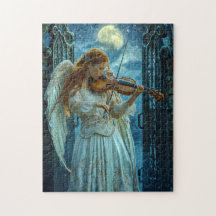 Serenidad Celestial Ángel Femenino con un Violín