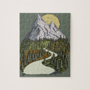 Puzzle Serenidad del Lago de Montaña: Aventura al Atardec