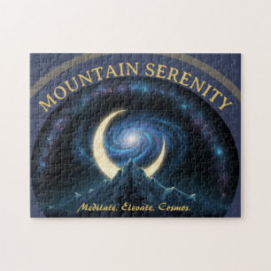 Puzzle Serenidad Montañosa Meditación Cósmica, Luna Creci