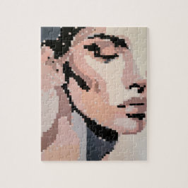 Puzzle Serenidad Retrato de Arte Pixel Neutral Moderno