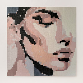 Puzzle Serenidad Retrato de Arte Pixel Neutral Moderno